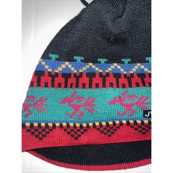 JYTTE 100% Wool Vintage Aztecs Southwestern Tassel Beanie Hat main image 10